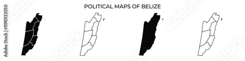 Political maps showcasing divisions of Belize over time