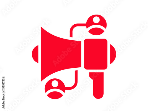 vector illustration of a red car with sign
