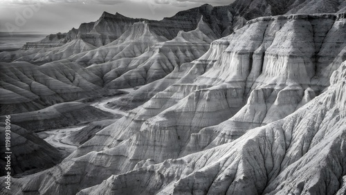 Wallpaper Mural Monochrome Close-Up of Weathered Stone with Layered Geological Patterns V4 Torontodigital.ca