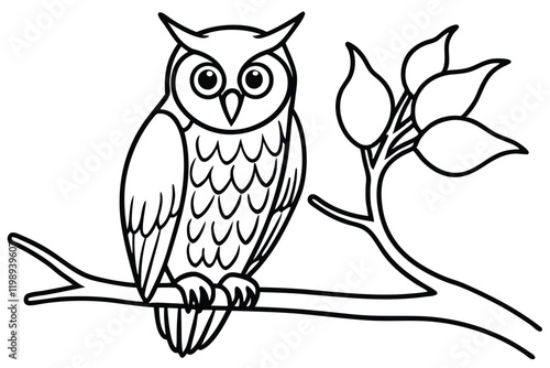 Beautiful bird owl vector with line art design (4).eps, Beautiful bird owl vector with line art design photo