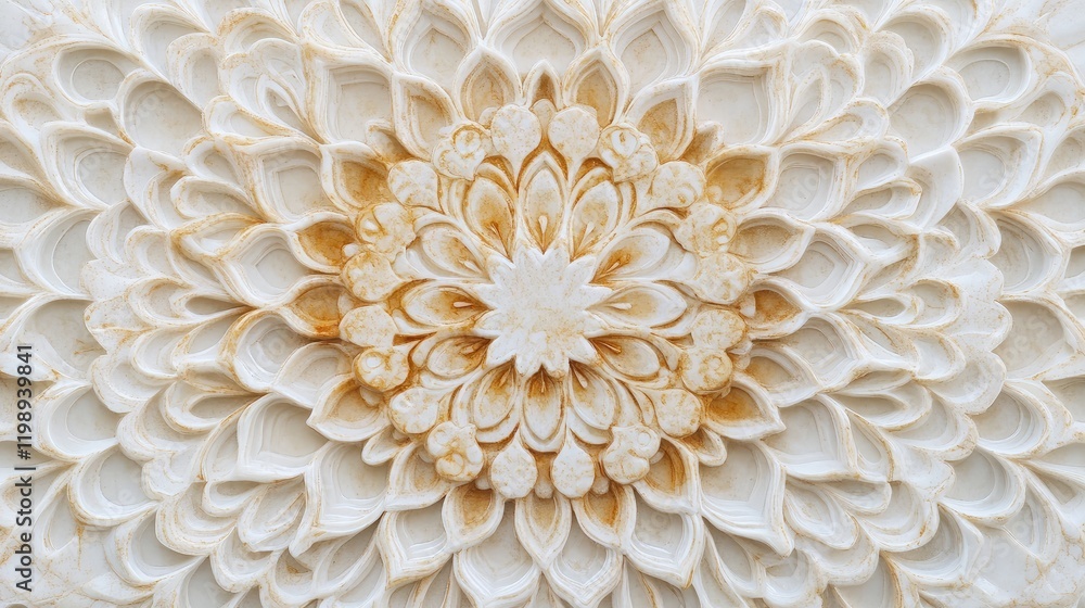 Intricate white floral pattern with soft golden accents on a light background, creating an elegant and airy design ideal for minimalist decor. Intricate white floral pattern with soft golden accents on a light background, creating an elegant and airy design ideal for minimalist decor.