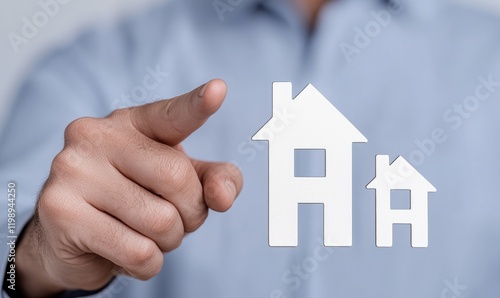 A person selecting home or property options with gestures.