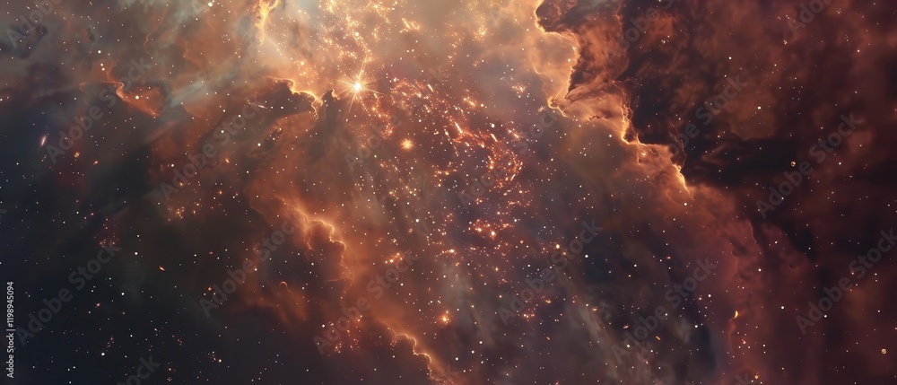 Obraz premium Dynamic and vibrant view of a young star or nebula in active formation area.