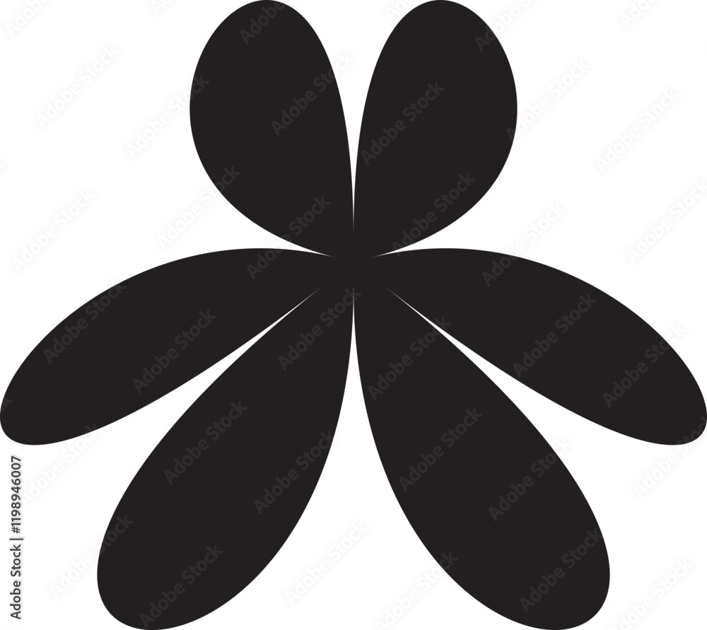 Vector flower shape, black svg isolated object Vector flower shape, black svg isolated object