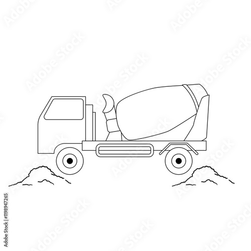 Cement Truck Construction Coloring Book