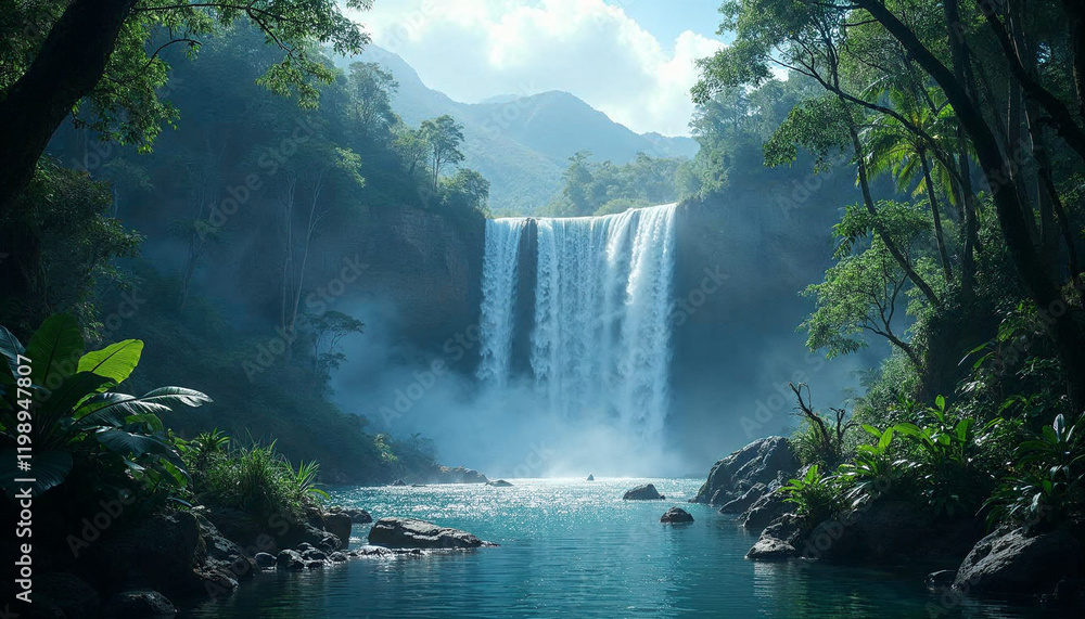 Fototapeta premium waterfall in the mountains