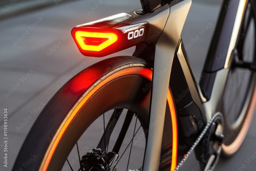 Obraz premium Close-up of a bicycle's rear light in focus