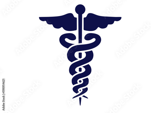 caduceus medical symbol on white background