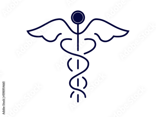 caduceus medical symbol vector