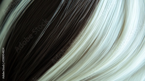 Glamorous close-up of natural brown and white short hair showcasing elegant simplicity with smooth texture and ample empty copy space for text