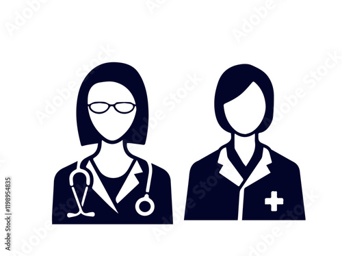 doctor and nurse icon