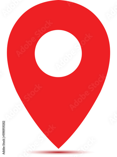 Red map pointer pin sign symbol navigation locator sign vector