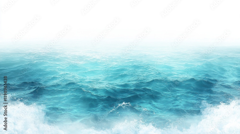 Serene Ocean Waves with Soft Light and Gentle Color Palettes