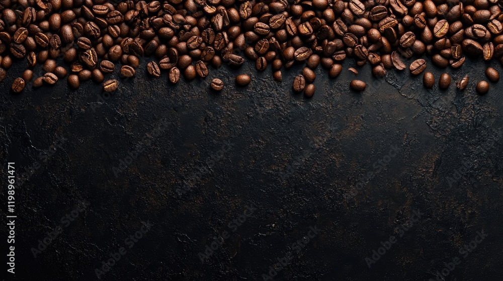 Freshly Roasted Coffee Beans on Dark Textured Surface with Rich Aroma and Warm Brown Tones Perfect for Coffee Enthusiasts and Marketing Use Freshly Roasted Coffee Beans on Dark Textured Surface with Rich Aroma and Warm Brown Tones Perfect for Coffee Enthusiasts and Marketing Use