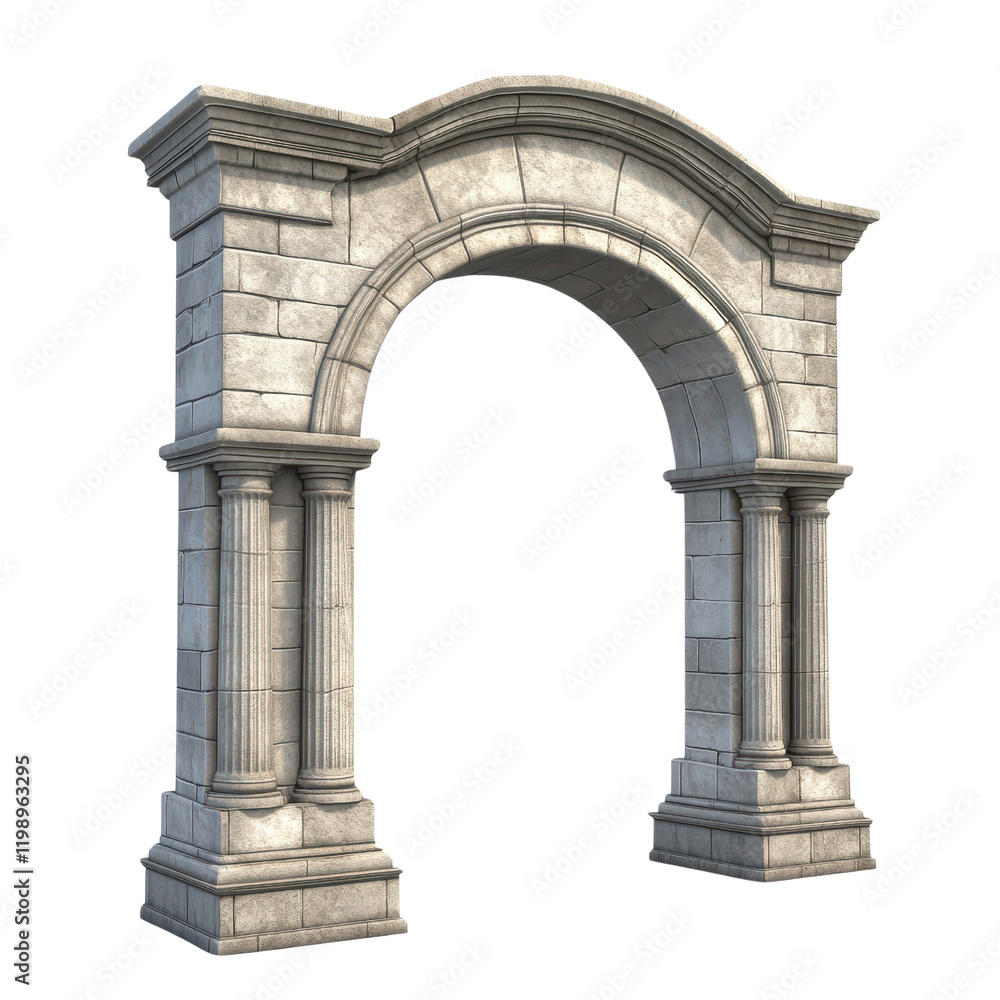 Obraz premium Elegant stone archway with intricate detailing and sturdy columns.