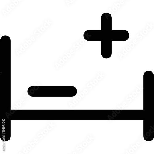 Simple vector icon hospital bed