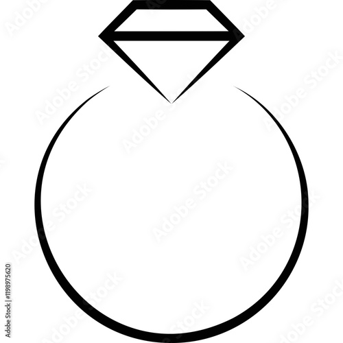 Simple vector icon precious ring