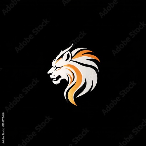 Wallpaper Mural Lion head logo with bold colors on black background Torontodigital.ca