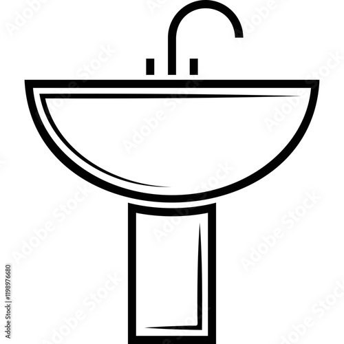 Simple vector icon washbasin