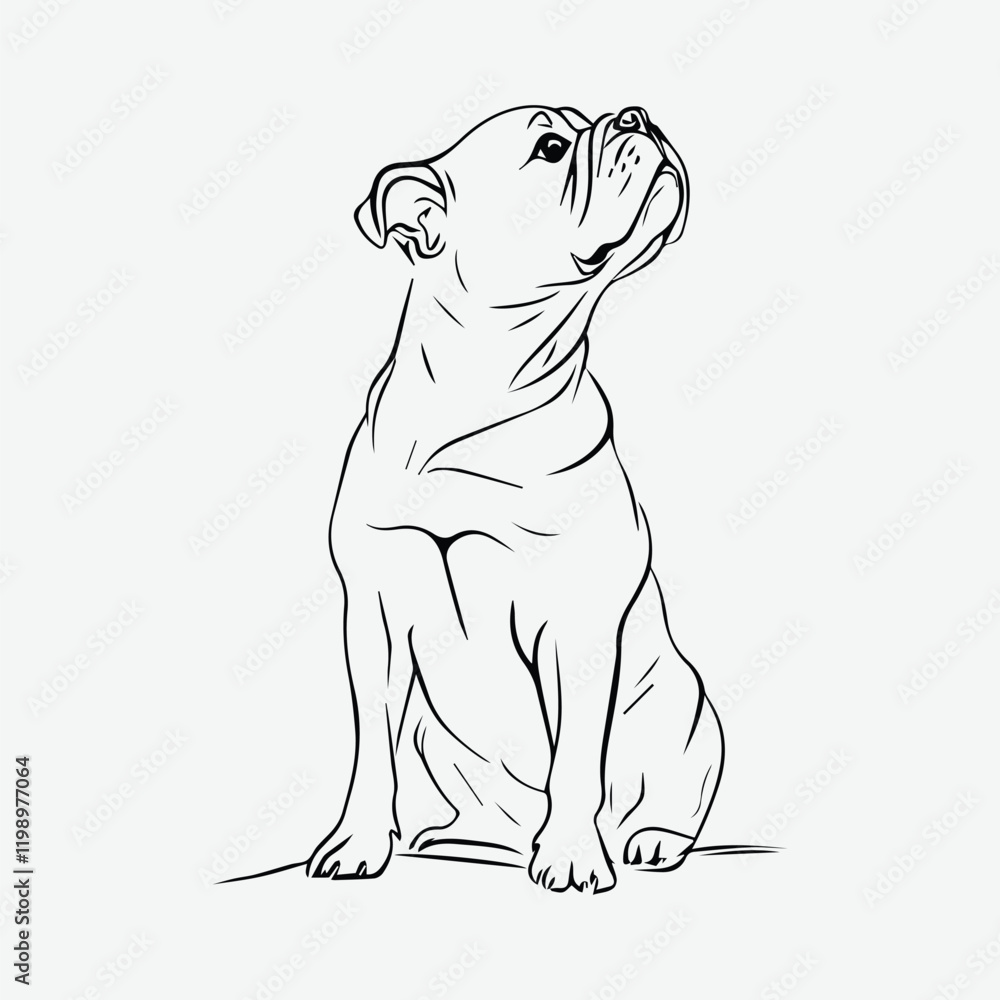 Fototapeta premium Stylish Cute Dog Line Art Vector for Art and Design