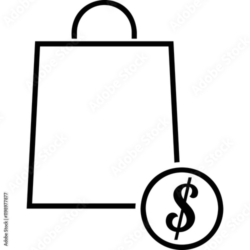 Simple vector icon shopping bag
