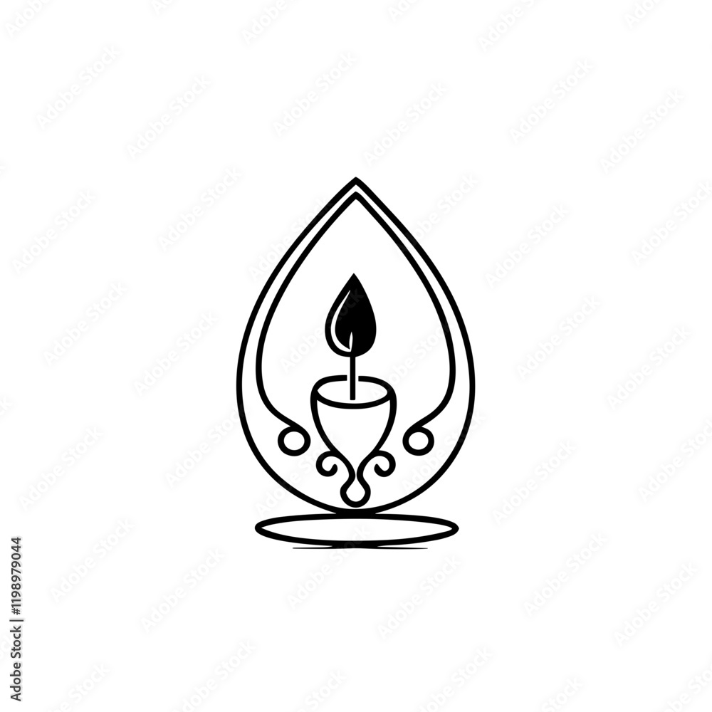 Decorative candle design in minimalist style on white background with copy space
Decorative candle design in minimalist style on white background with copy space