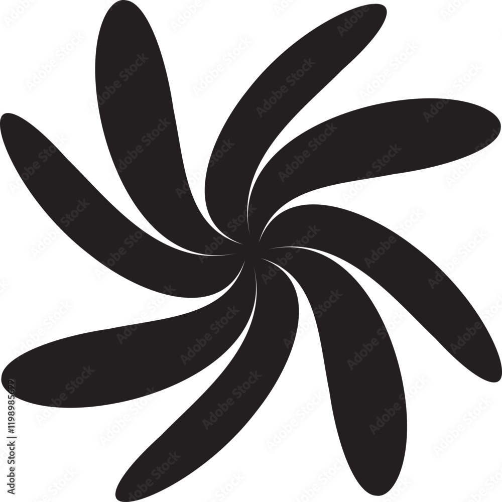 Vector flower shape, black svg isolated object, abstract Vector flower shape, black svg isolated object, abstract