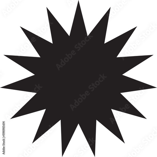 Black star shape vector, isolated svg