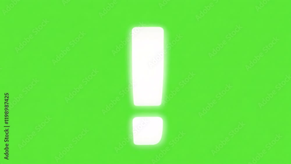 Green Screen Exclamation Point: A striking white exclamation point stands out boldly against a bright green background, ideal for attention-grabbing visuals, announcements, and digital overlays. Green Screen Exclamation Point: A striking white exclamation point stands out boldly against a bright green background, ideal for attention-grabbing visuals, announcements, and digital overlays.