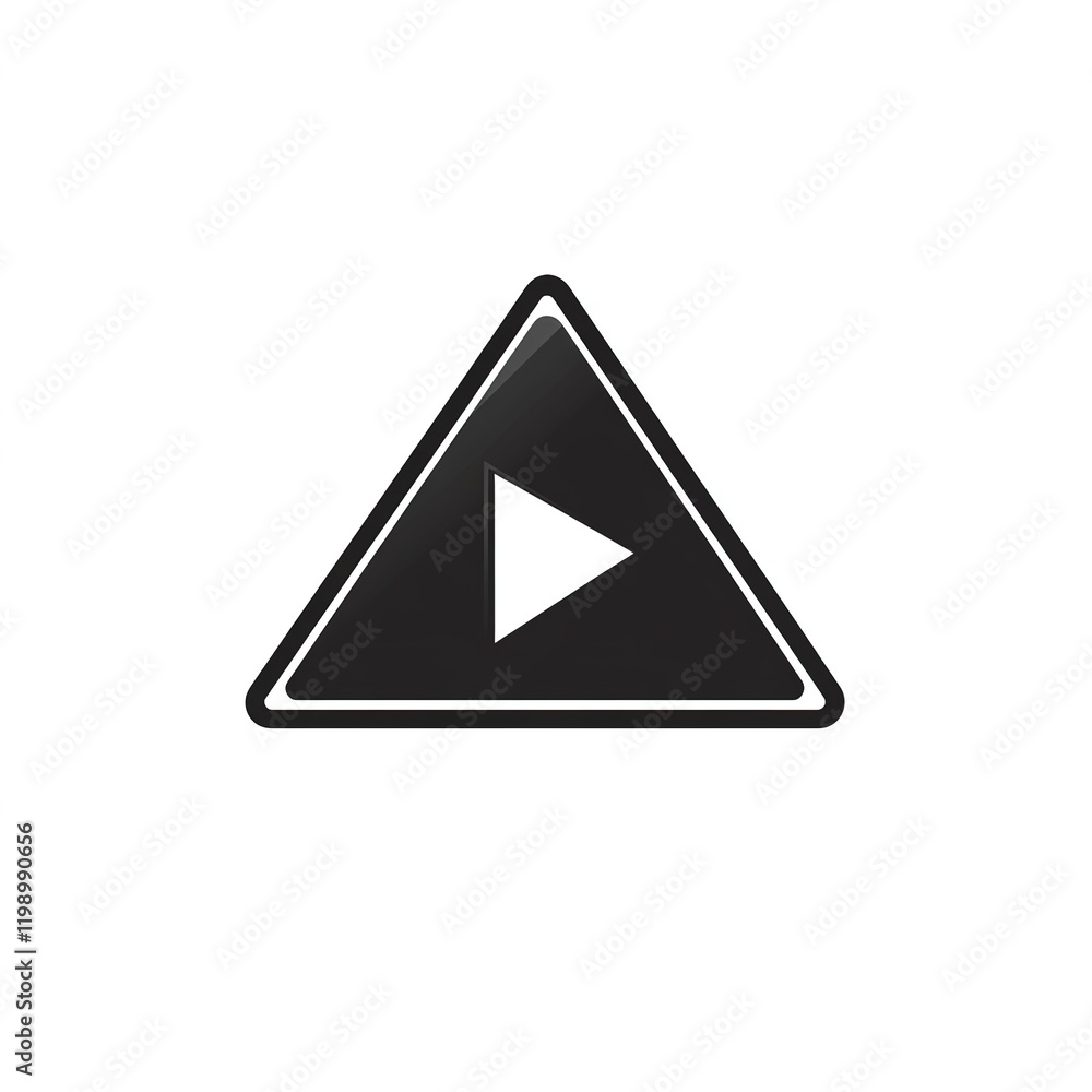 Simple Black Play Button Icon on White Background Simple Black Play Button Icon on White Background