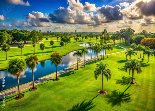 Minimalist Doral Park Landscape: Serene Green Space photo