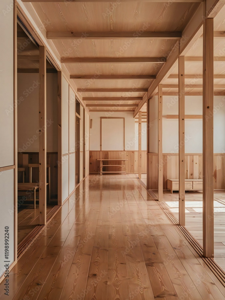 Fototapeta premium empty room with wooden floor