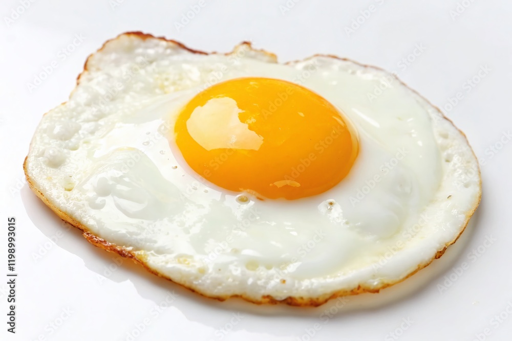 Minimalist Fried Eggs on White Background - Perfect for Food Blogs & Recipes Minimalist Fried Eggs on White Background - Perfect for Food Blogs & Recipes