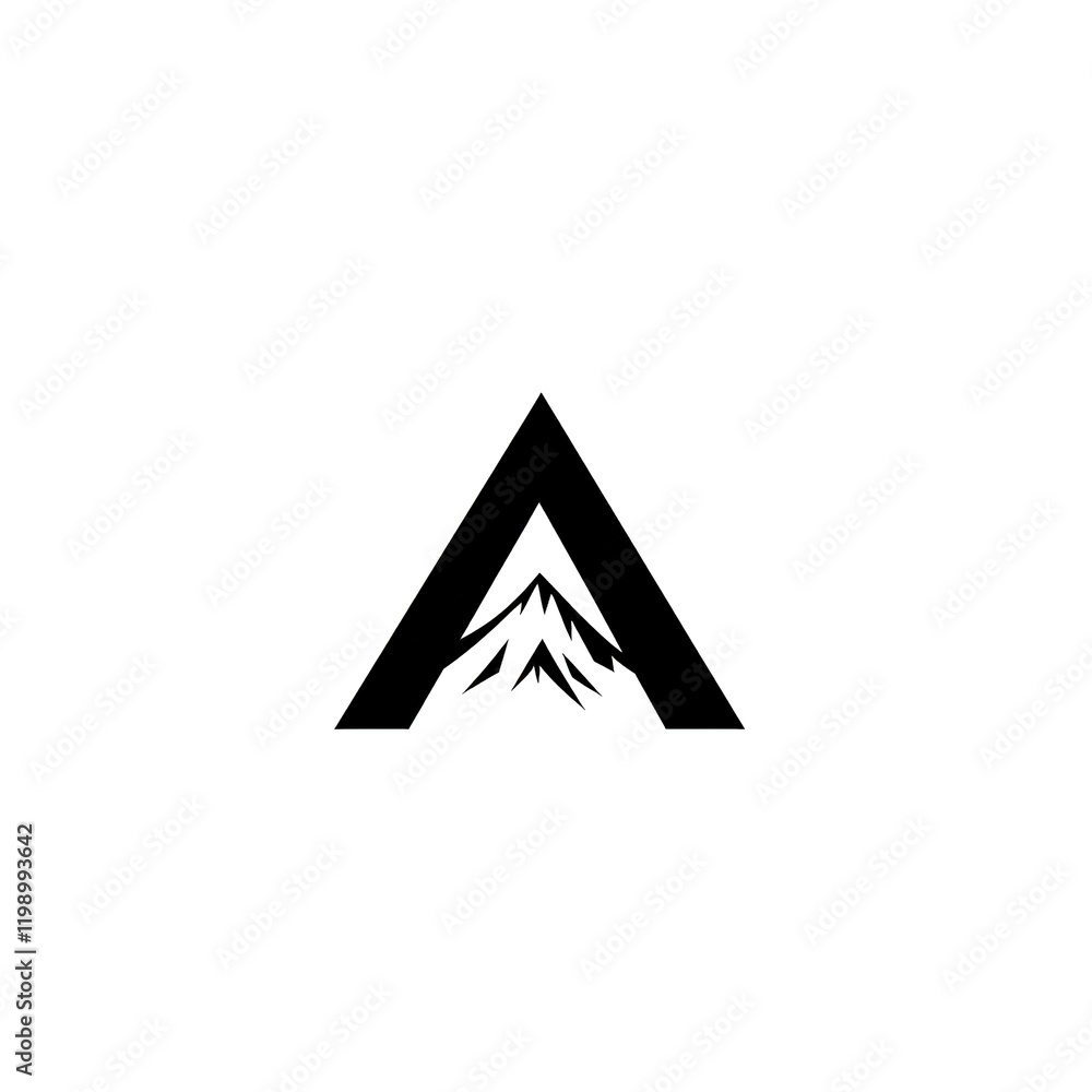 Simple Black Tent Icon Against White Background Simple Black Tent Icon Against White Background