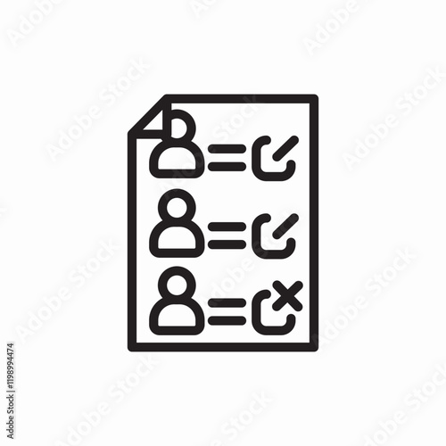Human resources checklist document icon vector sign