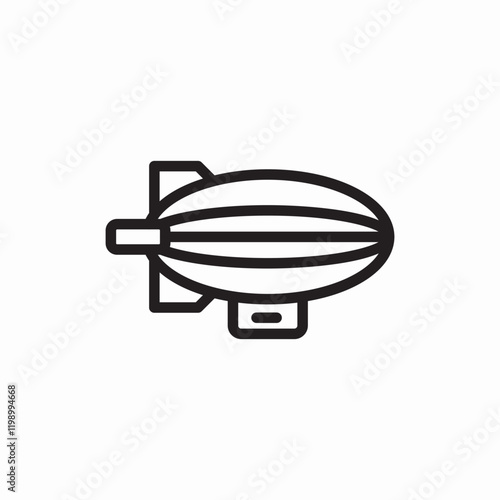 Airship zeppelin transport flight icon vector sign