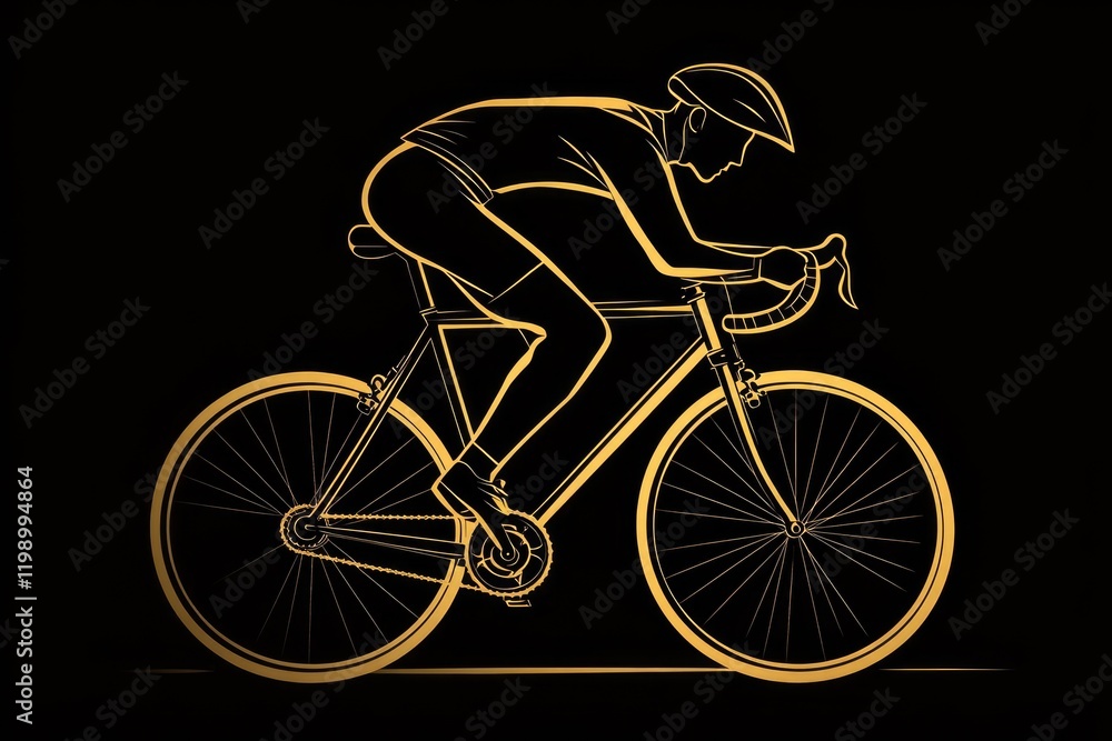 Obraz premium A person cycling in the darkness with no lights on