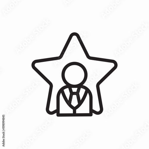 Star employee best worker icon vector sign