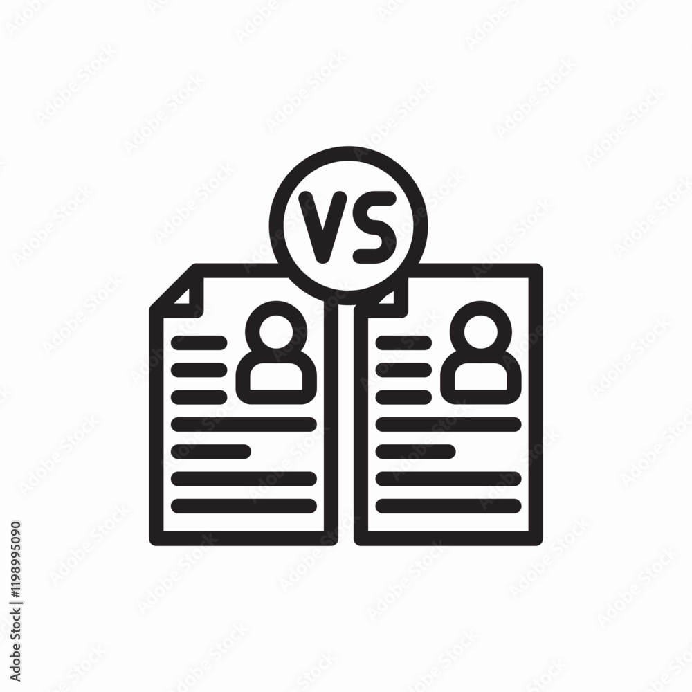 choice candidates compare candidates versus icon vector sign choice candidates compare candidates versus icon vector sign