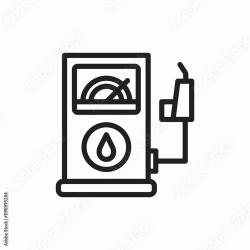 Gas pump petroleum fuel icon vector sign