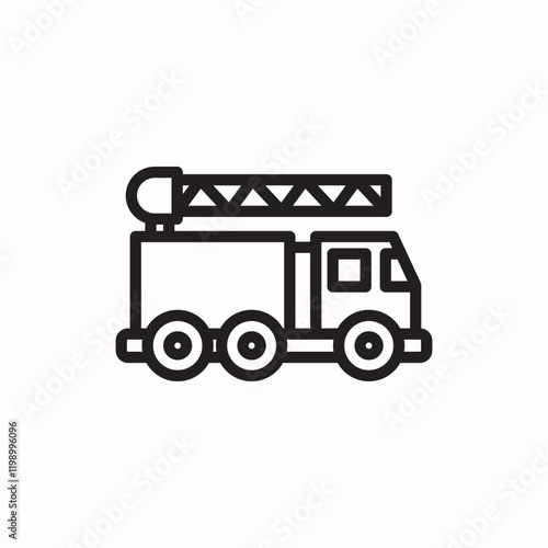 Fire truck emergency vehicle icon vector sign