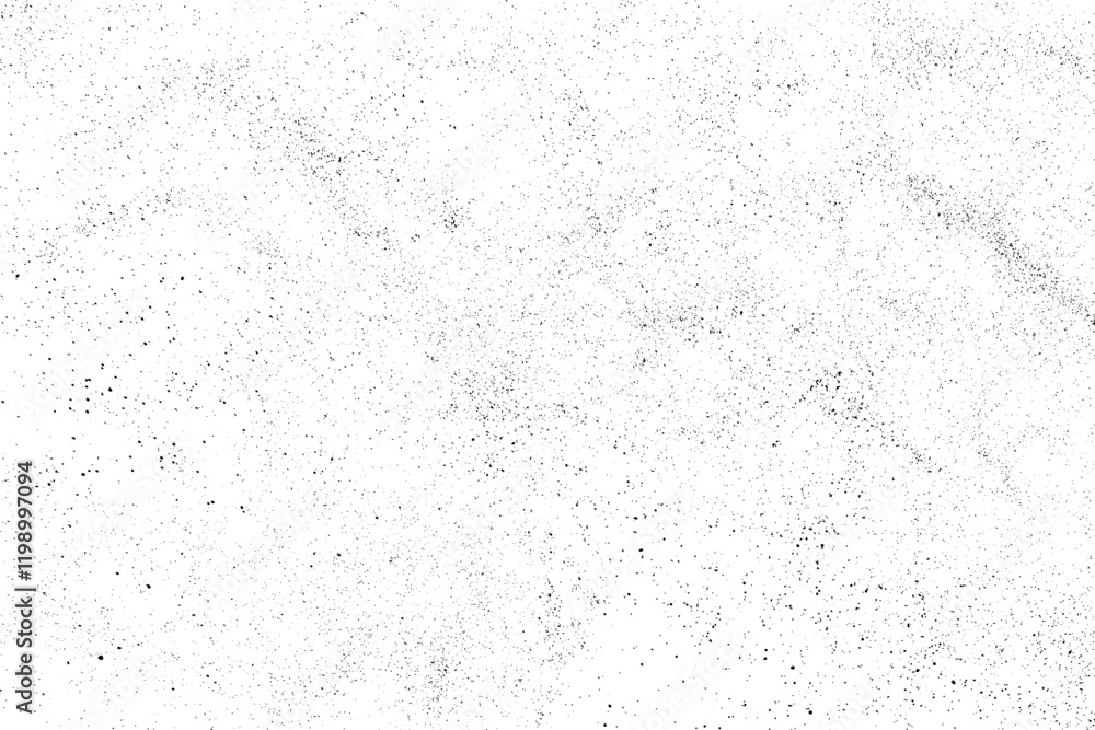 Distressed black texture. Paper old pattern. Dark grainy texture on white background. Dust overlay textured. Sand effect. Grain rough particles. Grunge noise design elements. Snow abstract backdrop.
