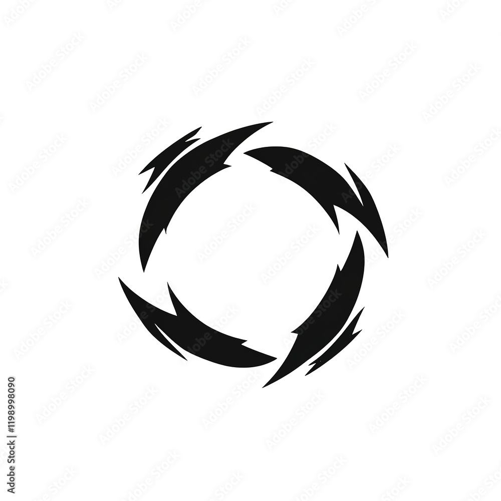 Simple black and white arrow and circle logo design. Simple black and white arrow and circle logo design.
