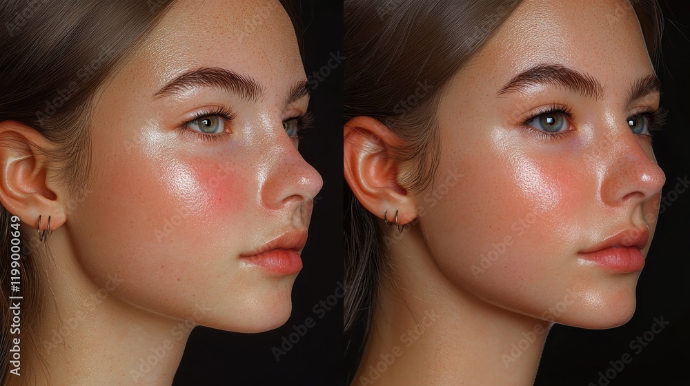 Facial Rejuvenation, Dermal Filler Injections for Cheek Enhancement and a Youthful Glow. Aesthetics Procedure Improves Skin Texture and Appearance. Facial Rejuvenation, Dermal Filler Injections for Cheek Enhancement and a Youthful Glow. Aesthetics Procedure Improves Skin Texture and Appearance.