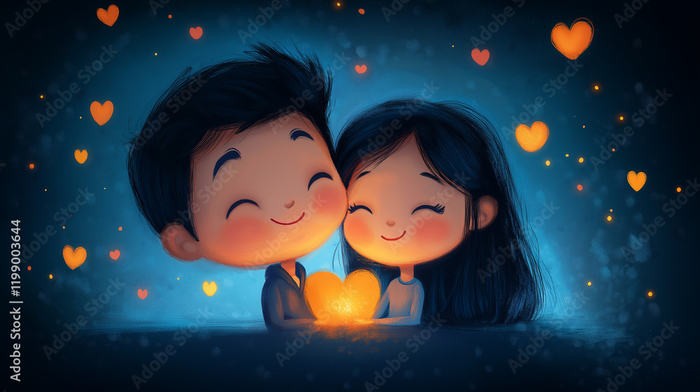 Little lovers with hearts characters Little lovers with hearts characters