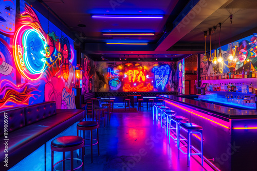 Discobar with not new color. Interior photo