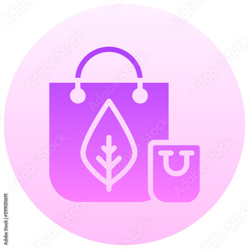 ecology bag vector round gradient icon