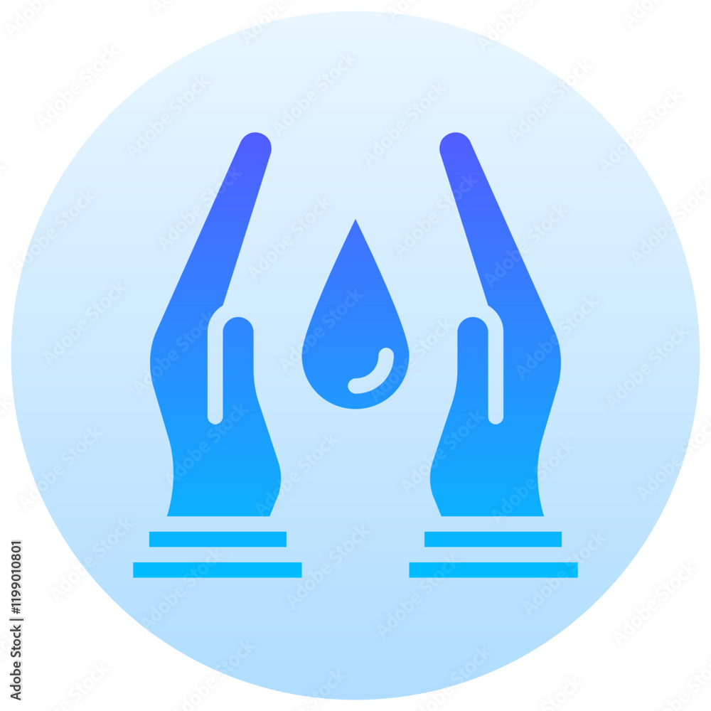 Fototapeta premium water care vector round gradient icon