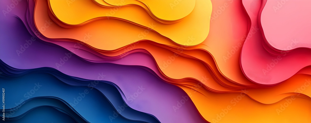 Colorful paper waves abstract background Colorful paper waves abstract background