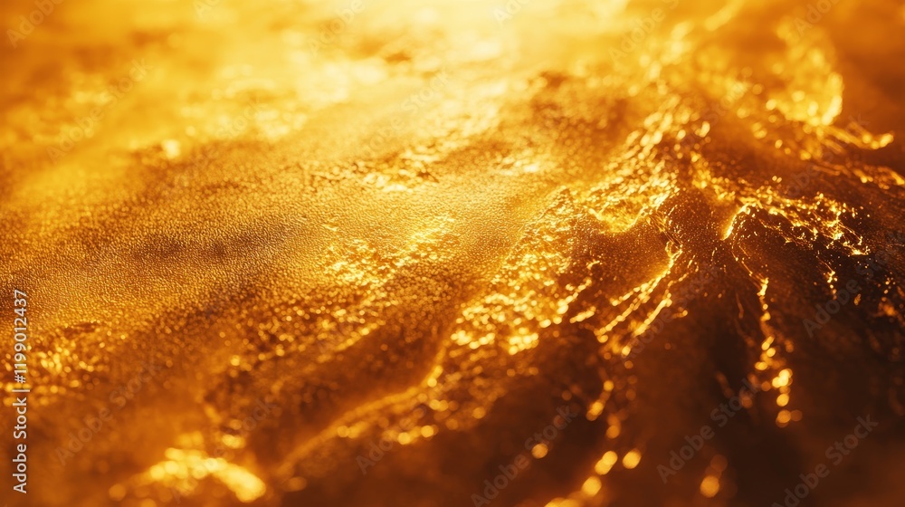 Fototapeta premium Golden Texture, Abstract Art, Metallic Shine, Warm Tones, Light Reflections